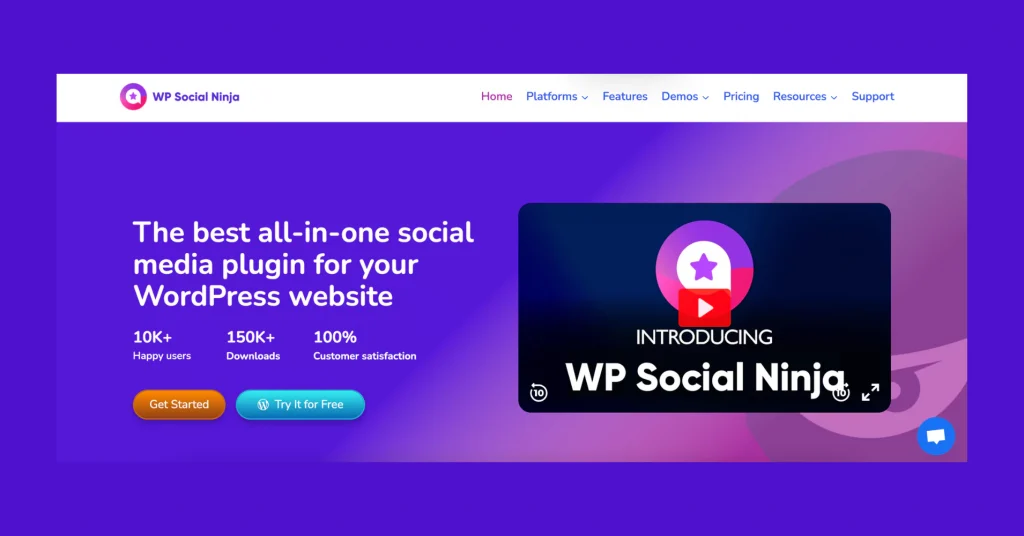Social media plugin: WP Social Ninja