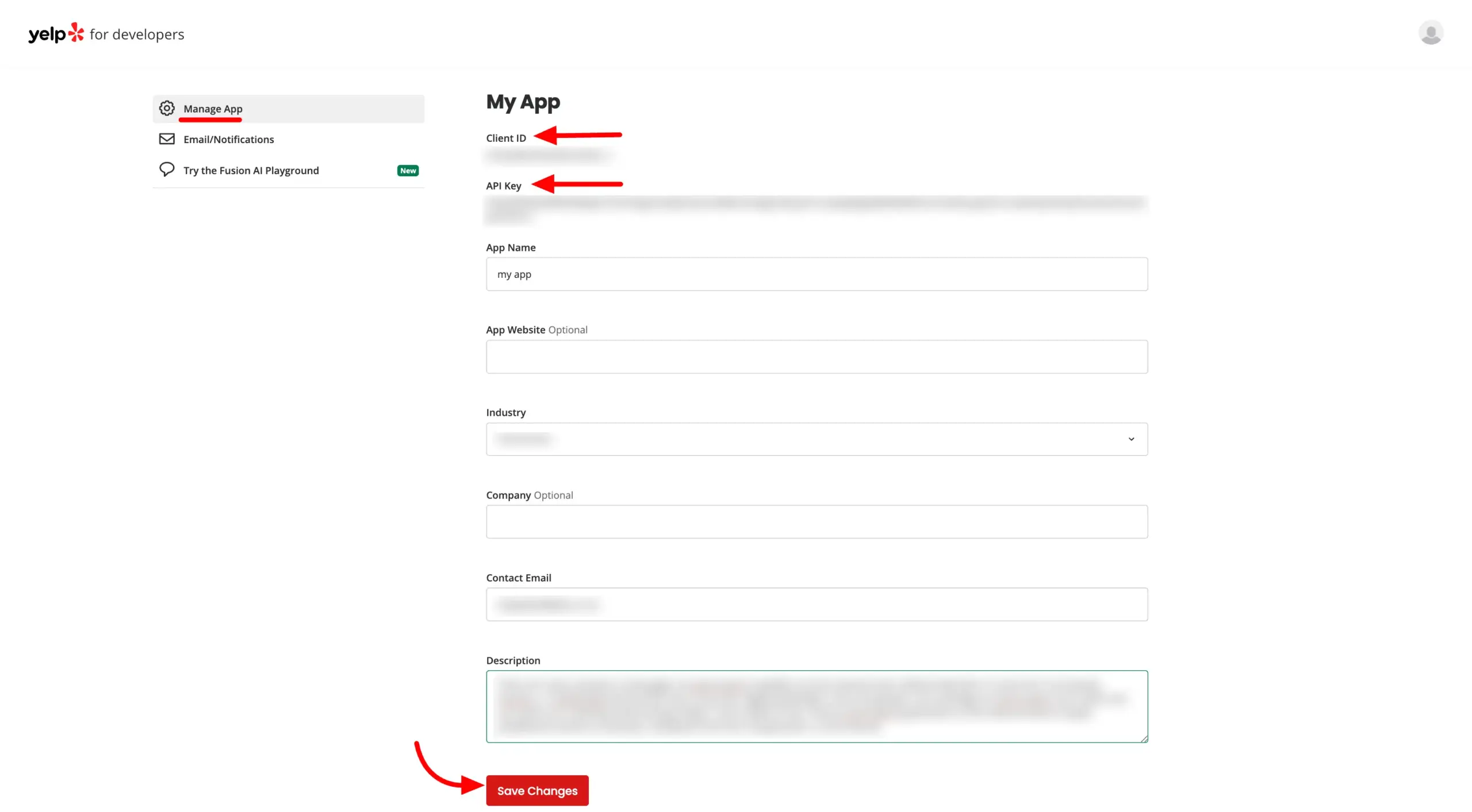 yelp developers api