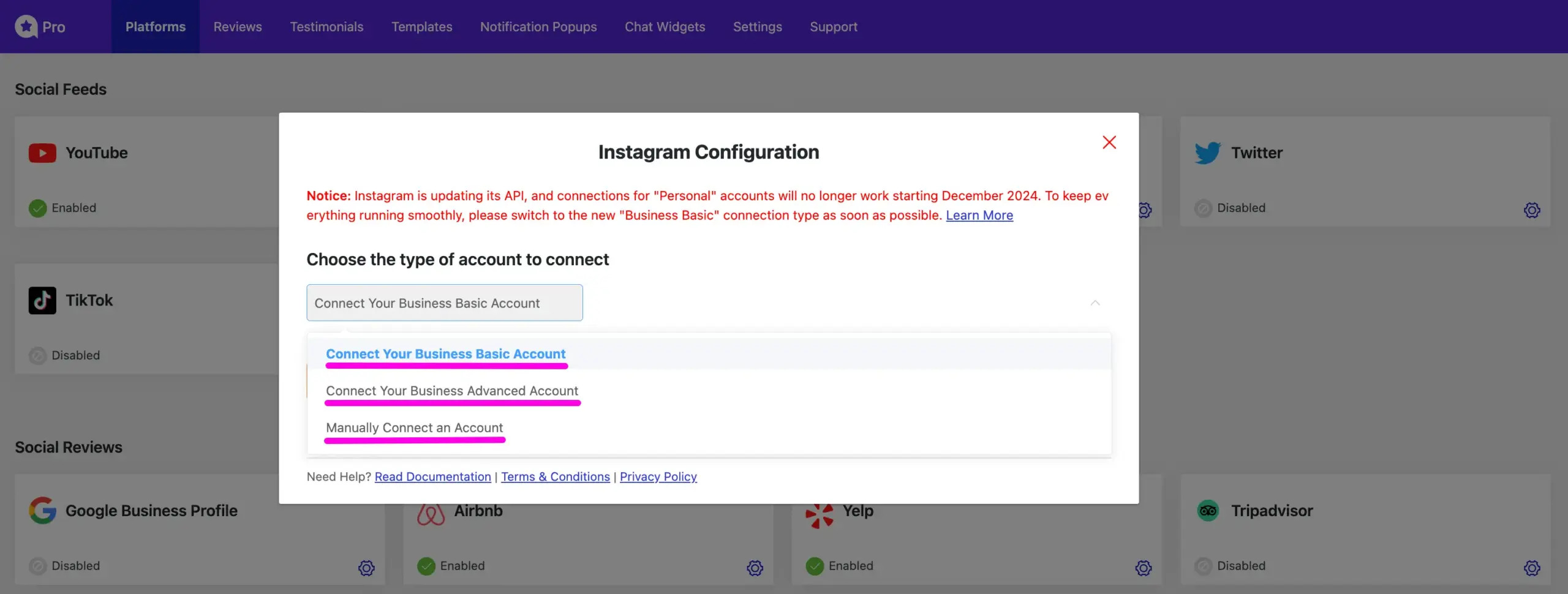 configure instagram 0