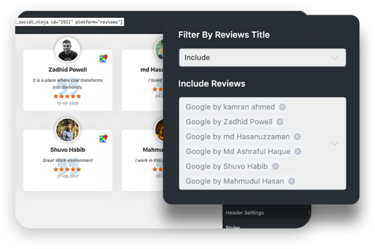 Filter by reviews