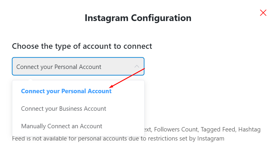 Instagram feeds configuration