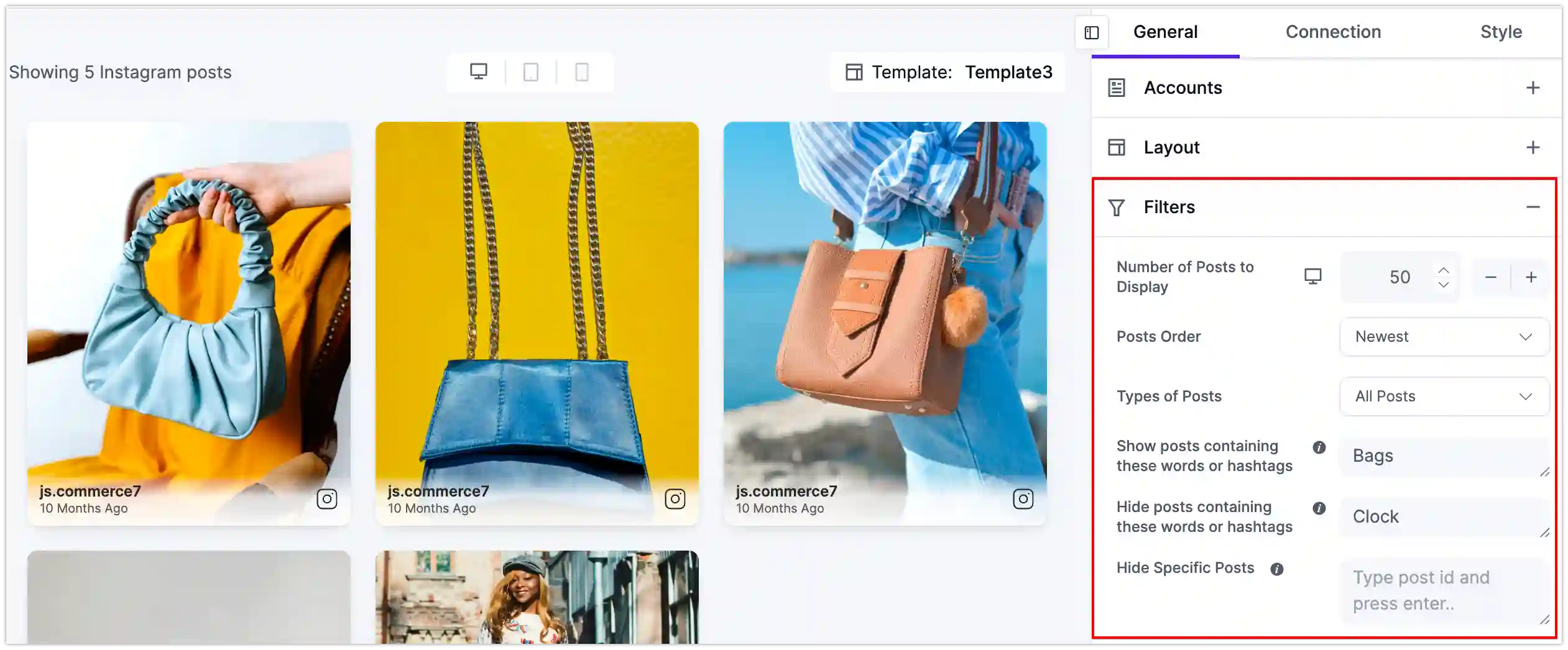 Set how many posts show, the order, and which post types appear.