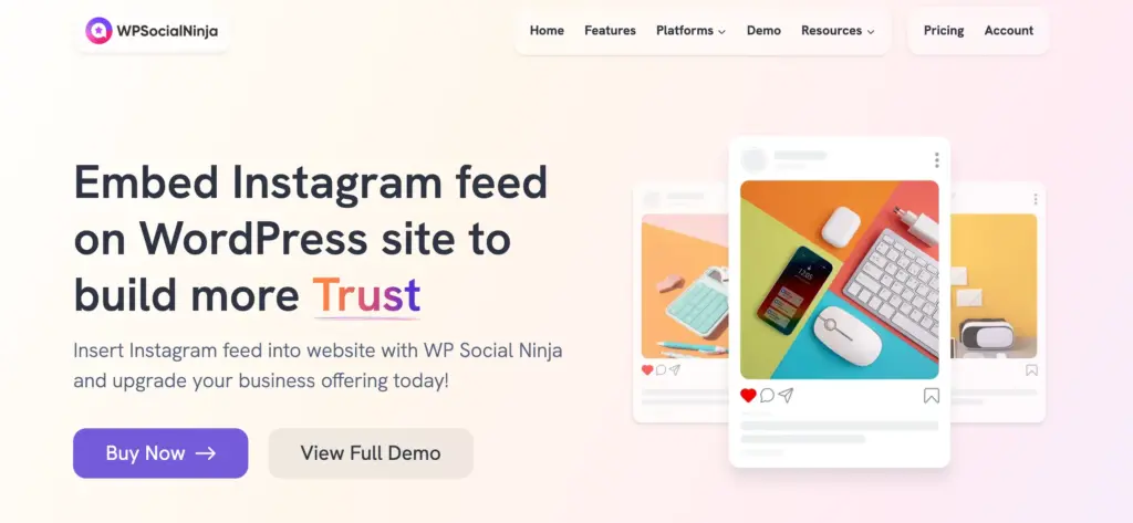 wp social ninja instagram feed plugin
