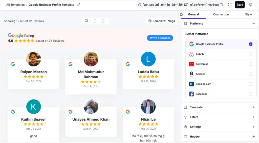 connect and select google business profile