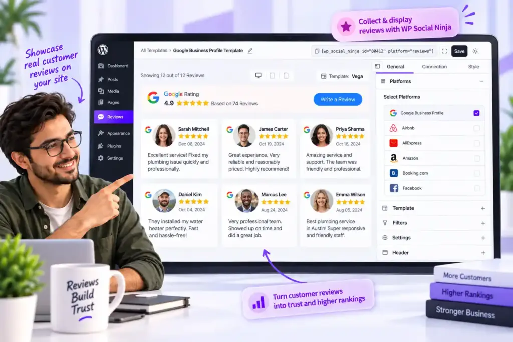 display google reviews