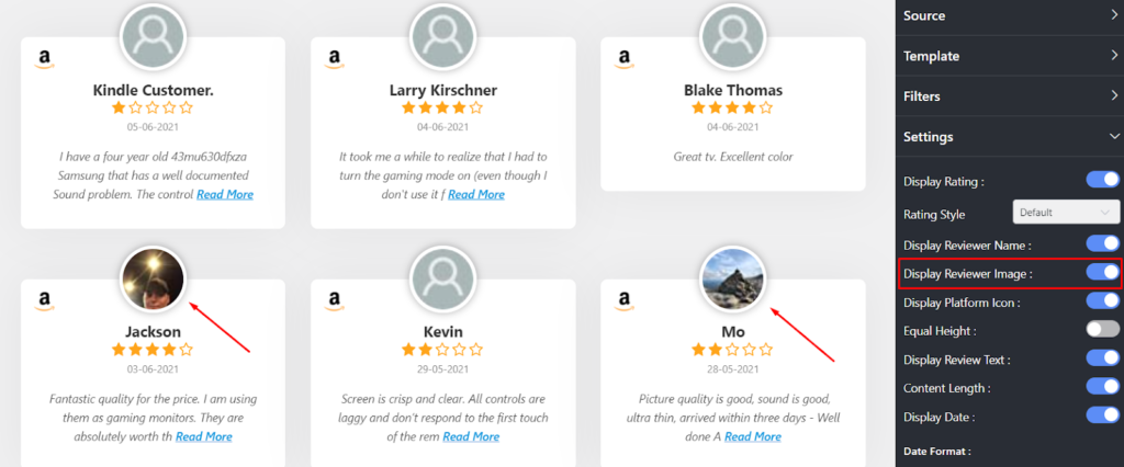 Display Reviewer Image