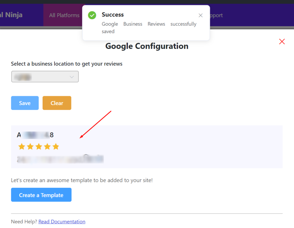 Google configuration successful verification
