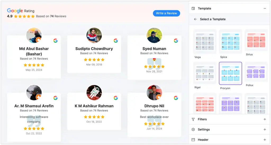 google0review templates