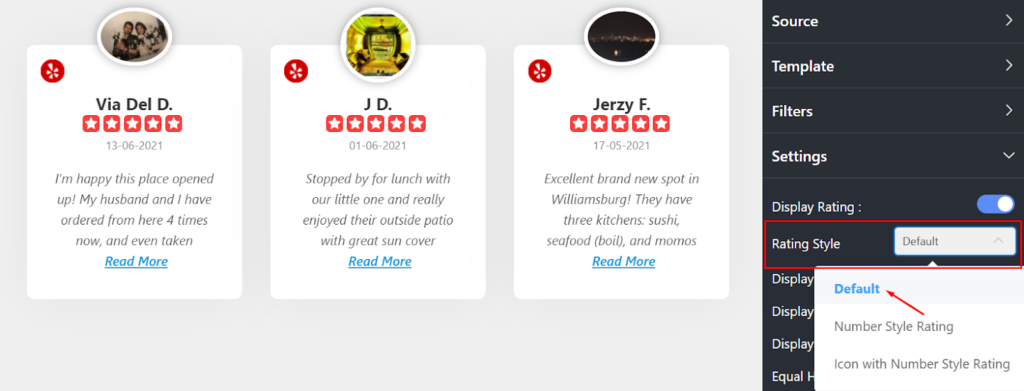 Rating style from WP Social Ninja