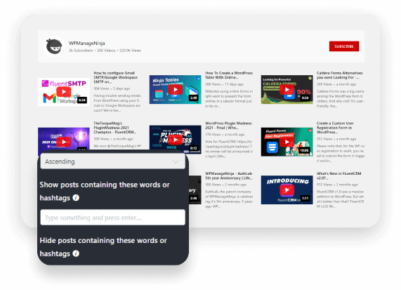 YouTube feed real-time updates