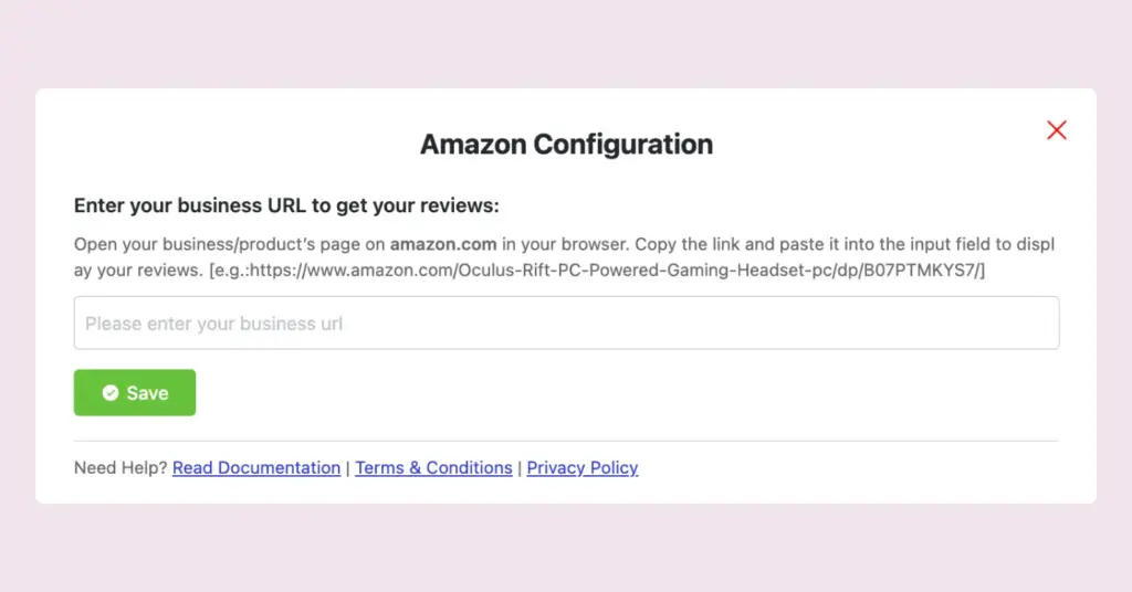 Amazon reviews configuration with WP Social Ninja