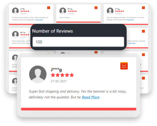 AliExpress reviews number of reviews