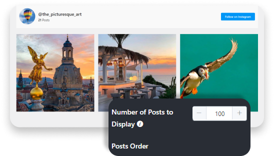 Instagram feed number of posts to display