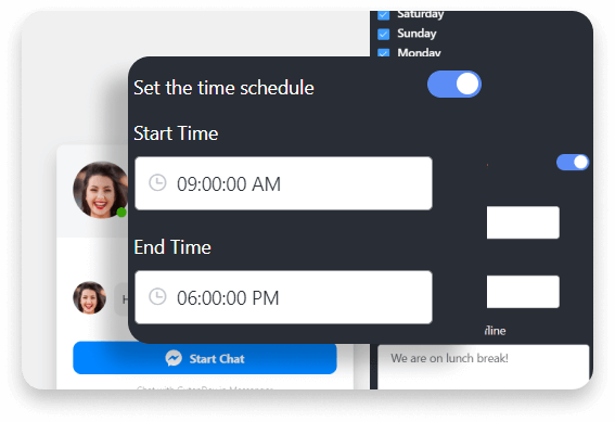 Messenger chat schedule time