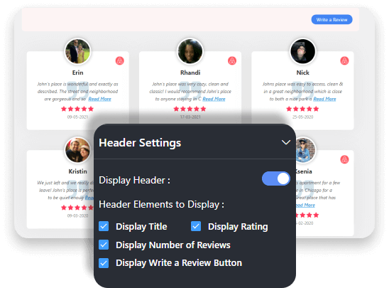 Display write a review