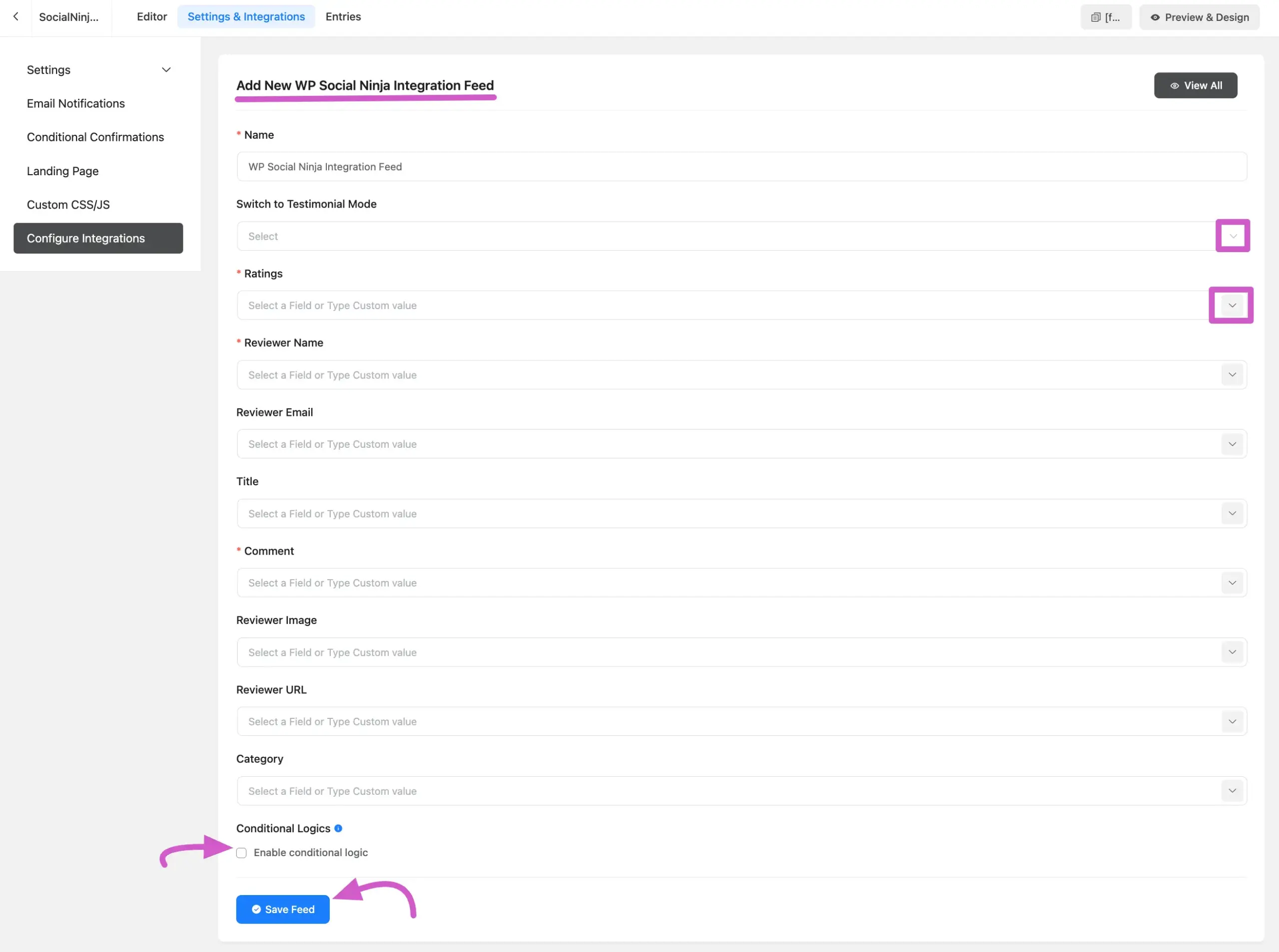 Integration Feed