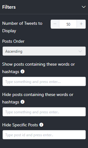 Social feeds filters