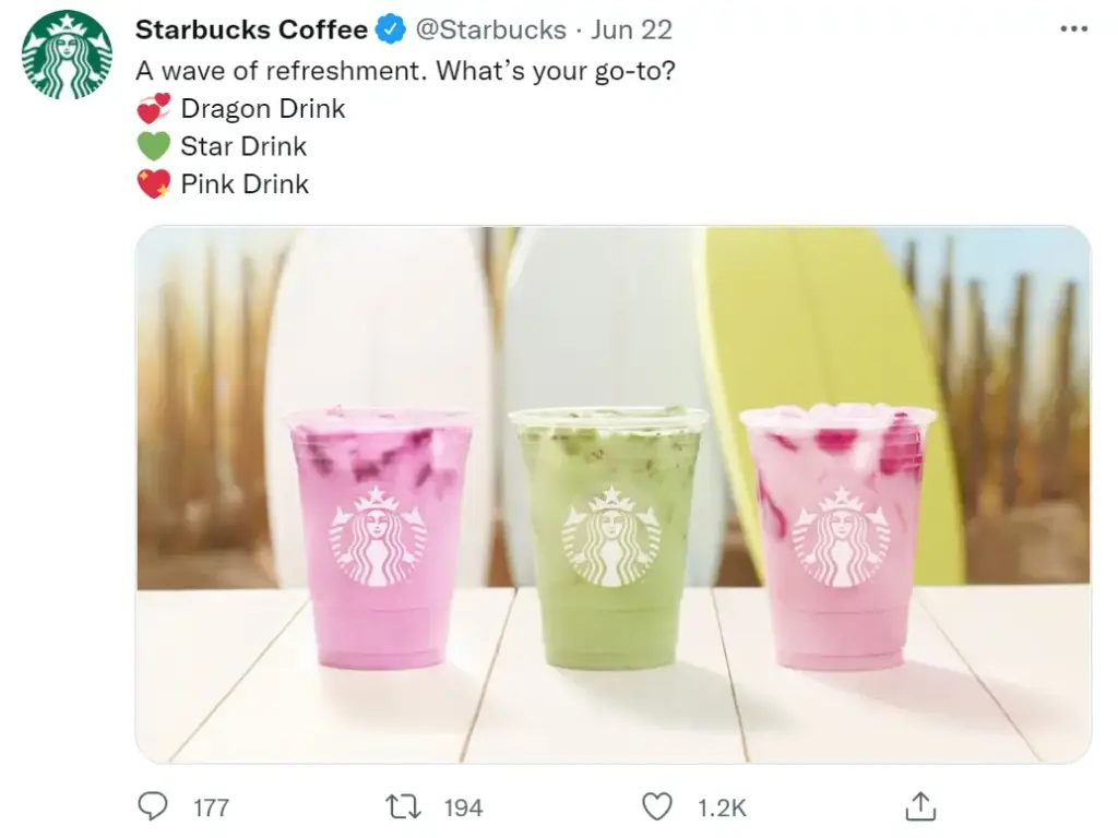 Starbucks Coffee Twitter Post