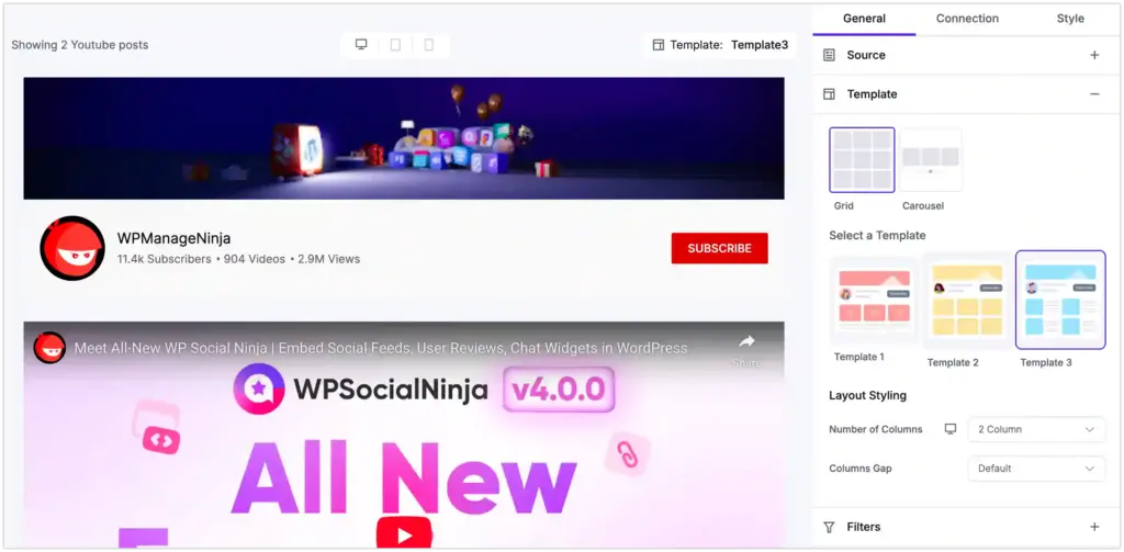 youtube feeds layouts