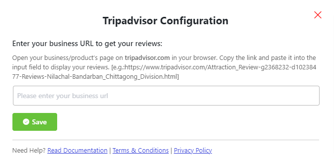 Tripadvisor Configuration