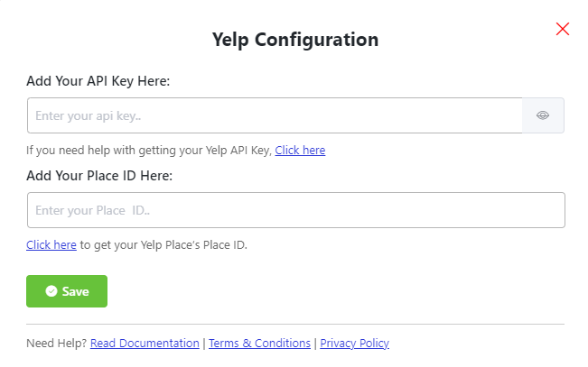 Yelp Configuration