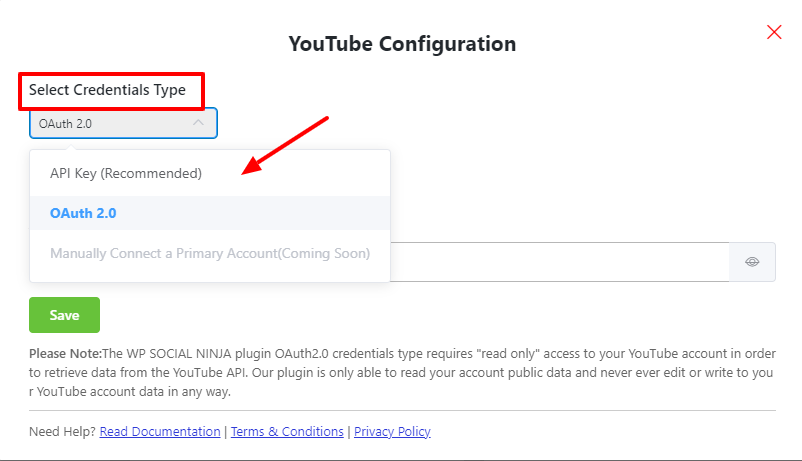 Credential Type ( oAuth 2.0)