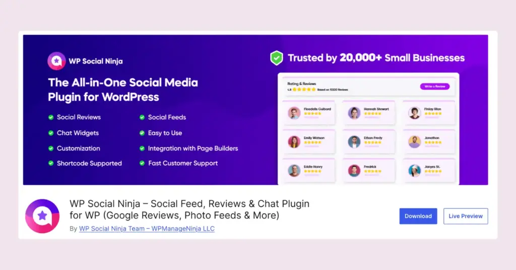 WP Social Ninja, an excellent plugin to add Amazon reviews on any WordPress websites.