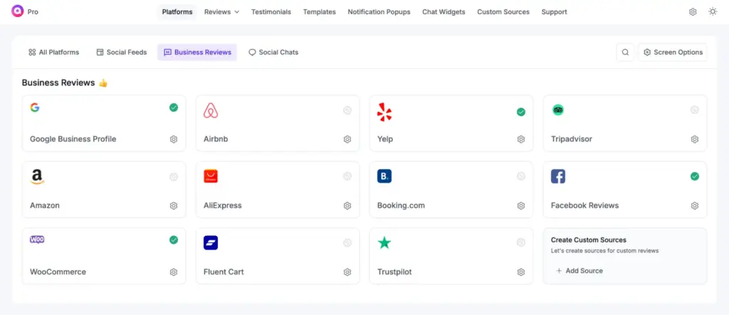 WP Social Ninja business reviews platforms
