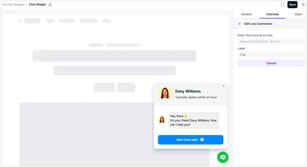 line chat configuration
