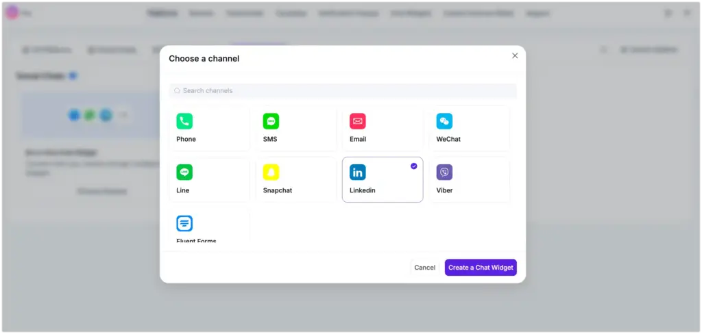 linkedin chat widget