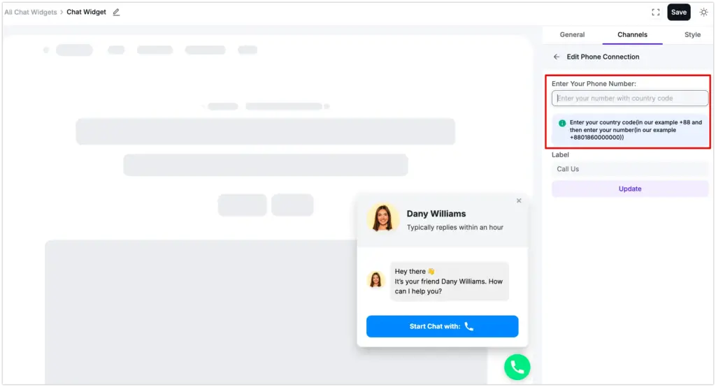 phone chat configuration