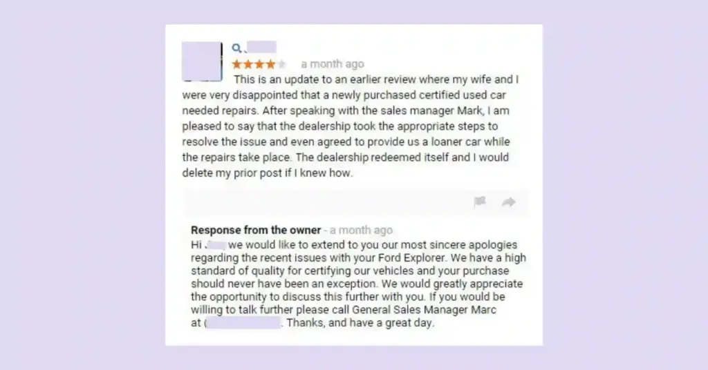 Response to negative reviews in business