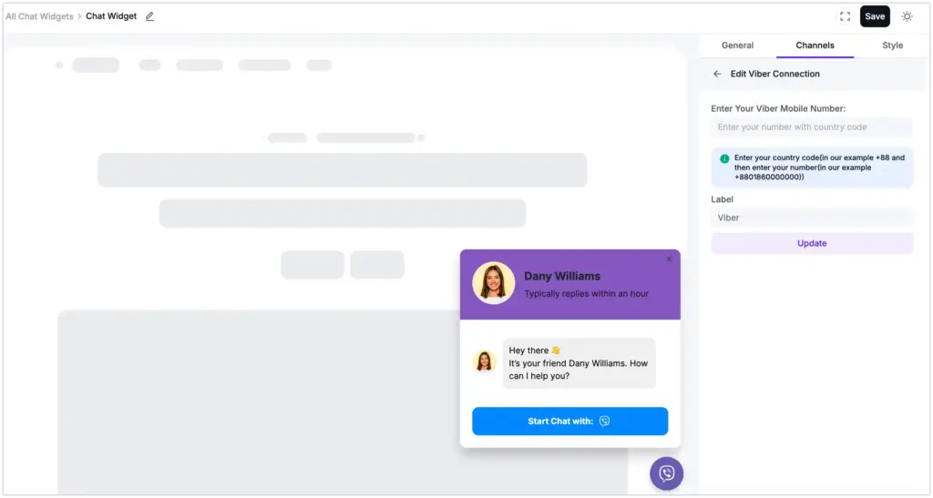 viber chat configuration