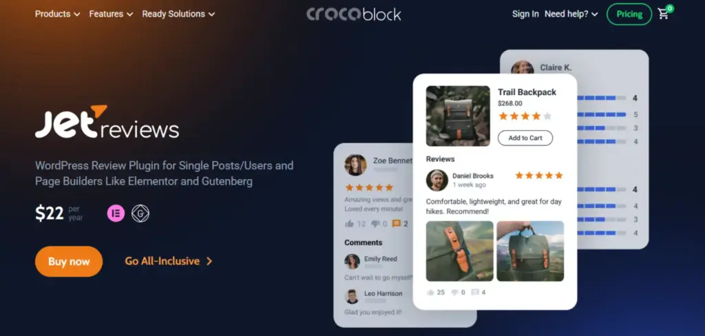JetReviews, a review and rating plugin for WordPress