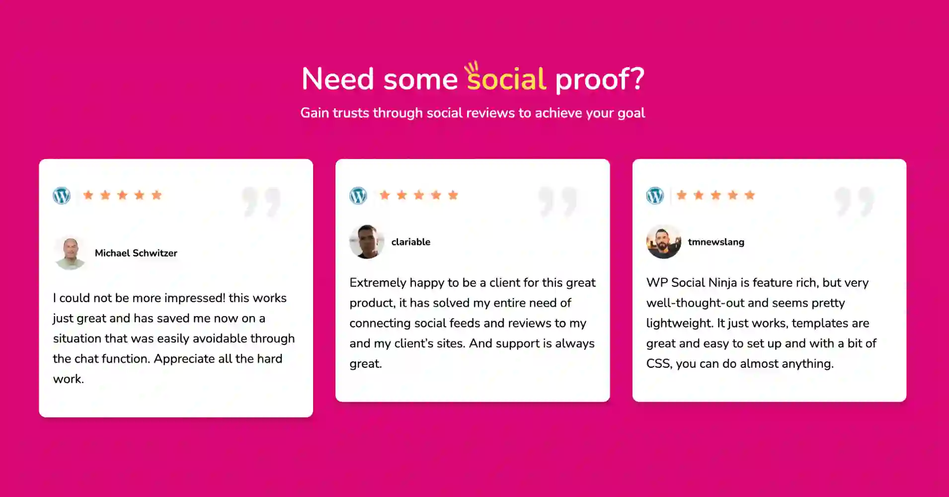 WP Social Ninja- Client's feedback