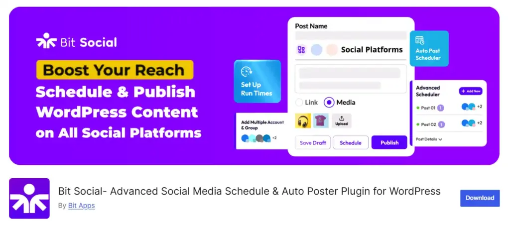 This image highlights the homepage of the Bit Social