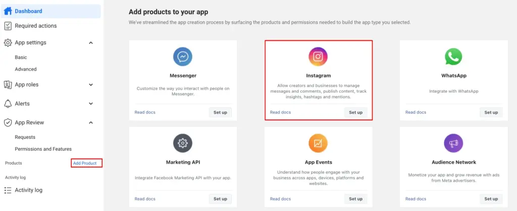 add product instagram