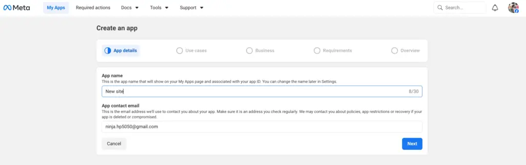 create app for instagram access token