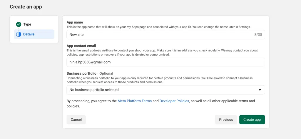 create app step 2