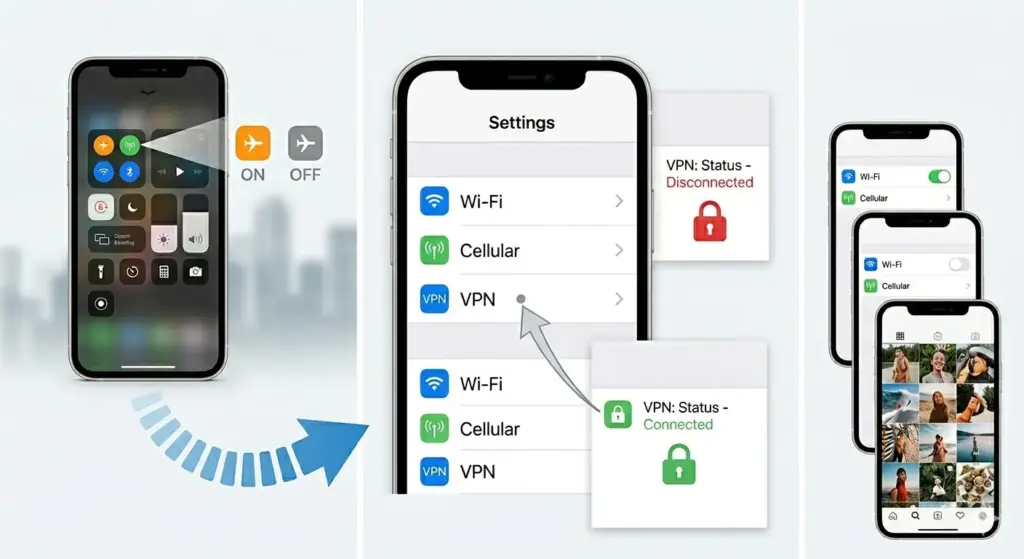 check internet connection to fix instagram feed issue