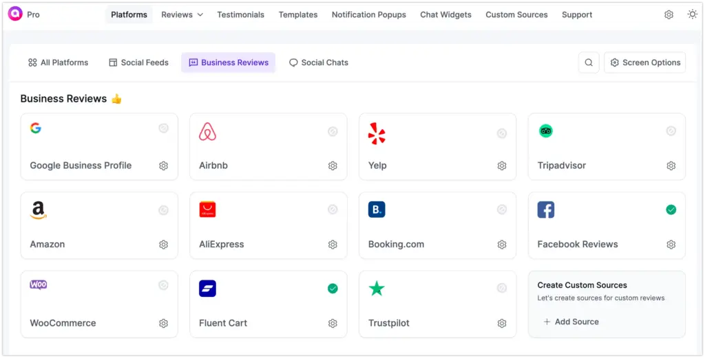 review feed dashboard