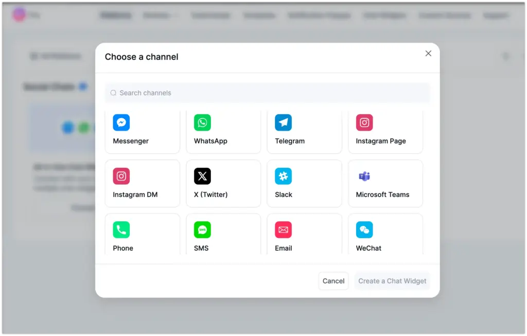 social chat dashboard