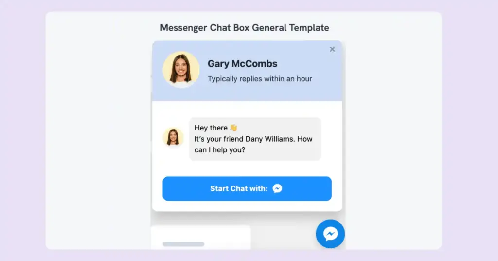 WP Social Ninja Social Chat General Template