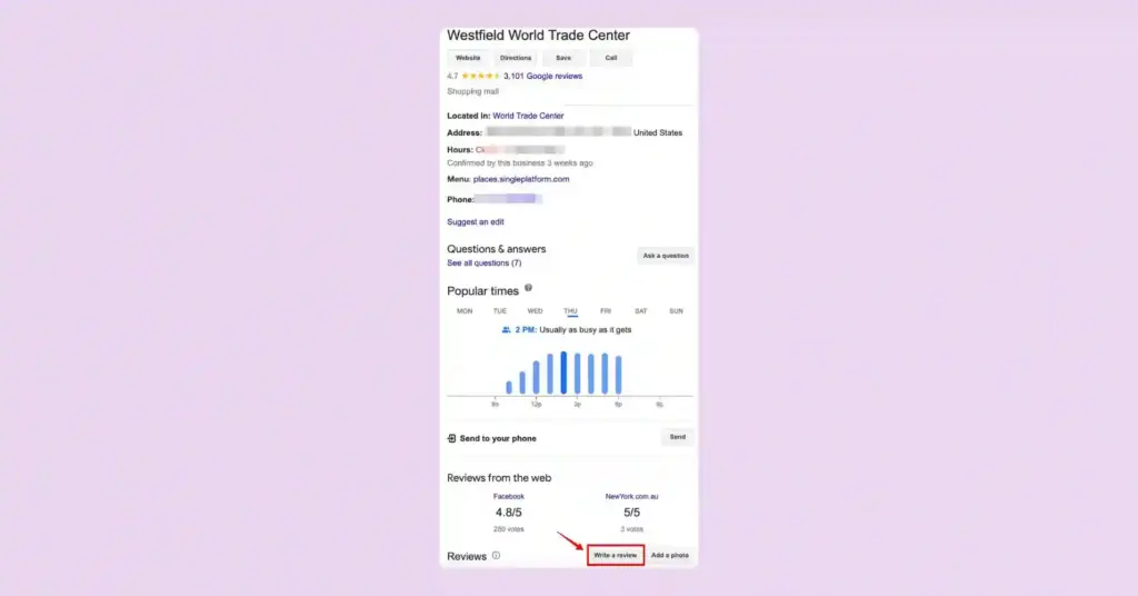 write google review from browser