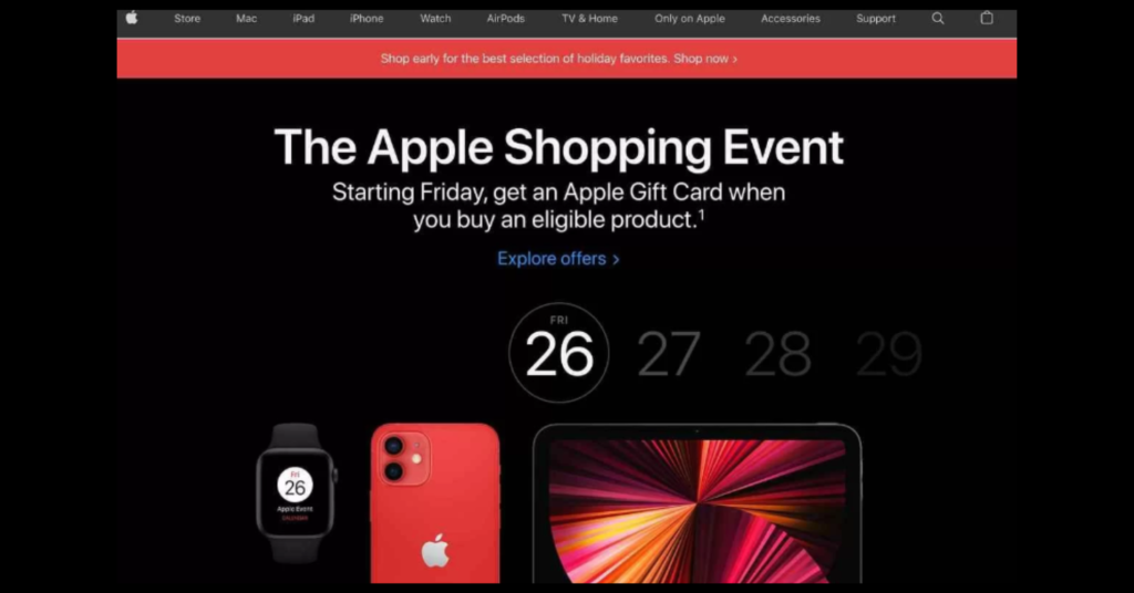 Apple website preparation for Black Friday