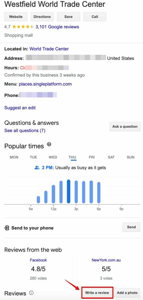 How do you write a review on Google