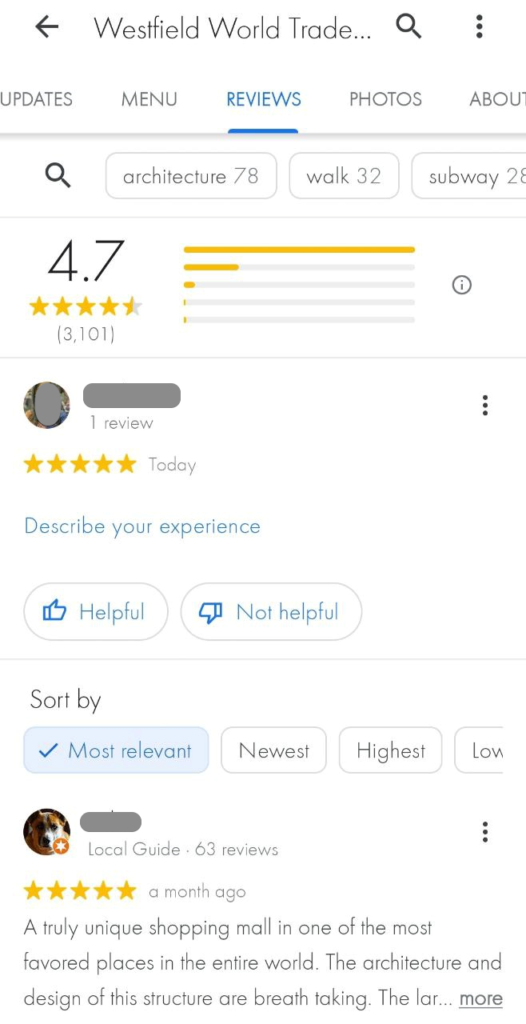 How do you write a review using android/ios