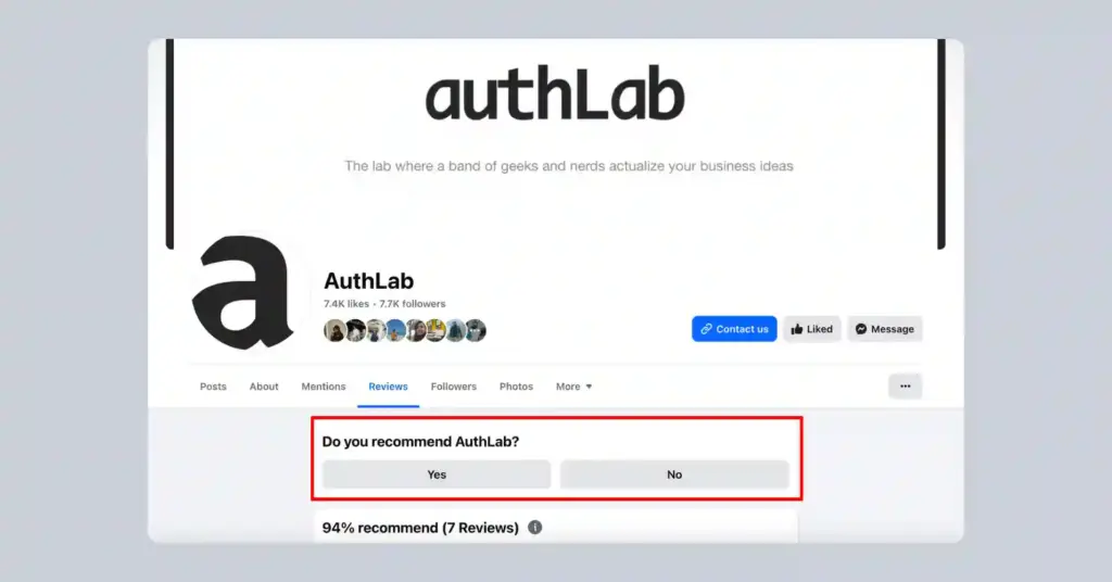 add facebook recommendation