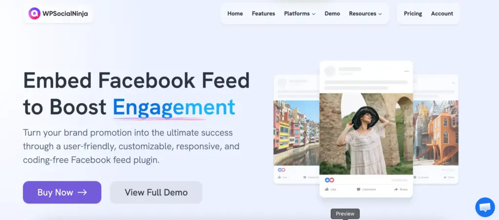 wp social ninja facebook feed plugin