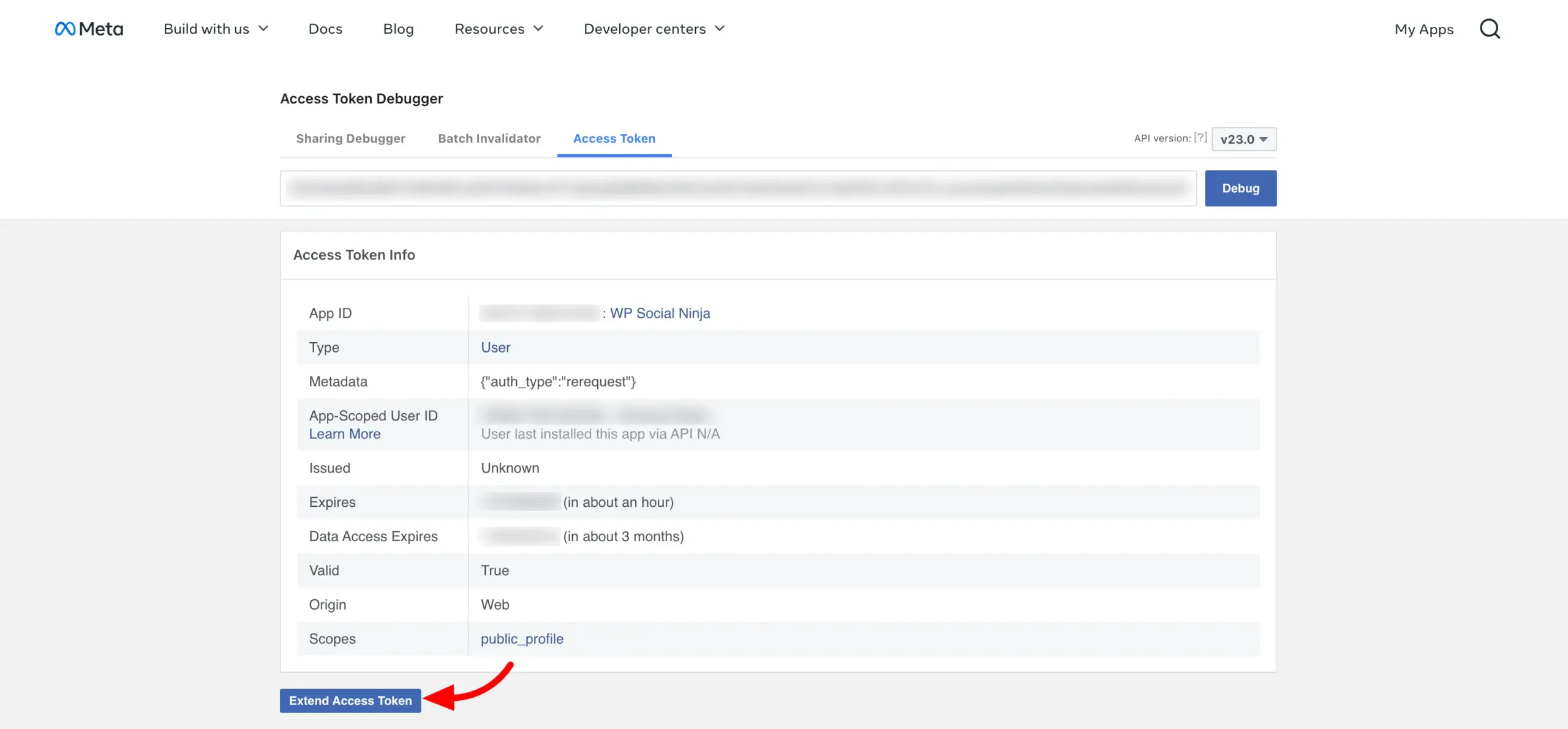 access token debugger 2